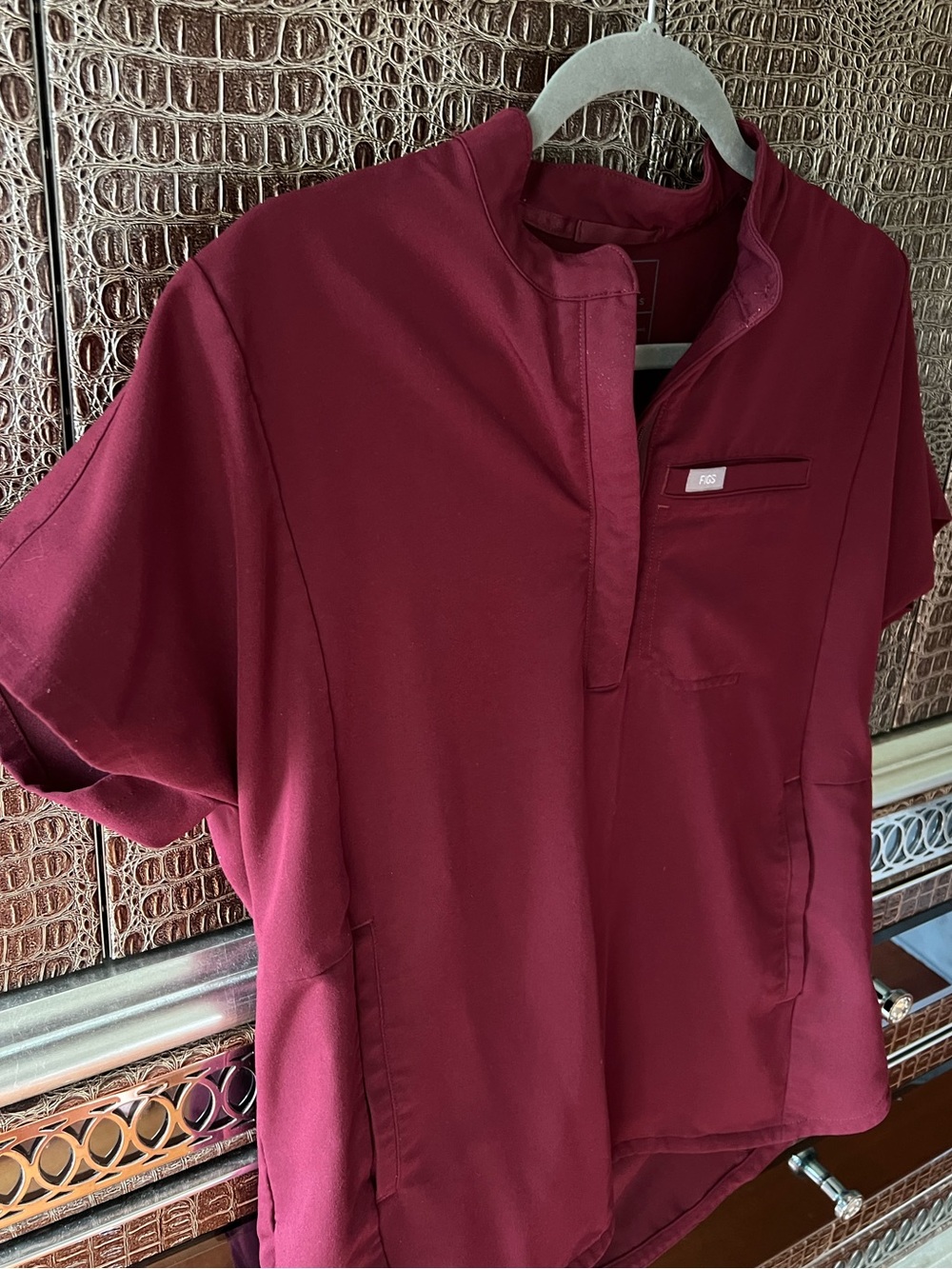 Fig’s Burgundy Montex Scrub Top - Picture 6 of 6